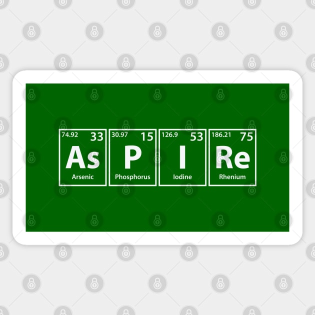 Aspire (As-P-I-Re) Periodic Elements Spelling Sticker by cerebrands